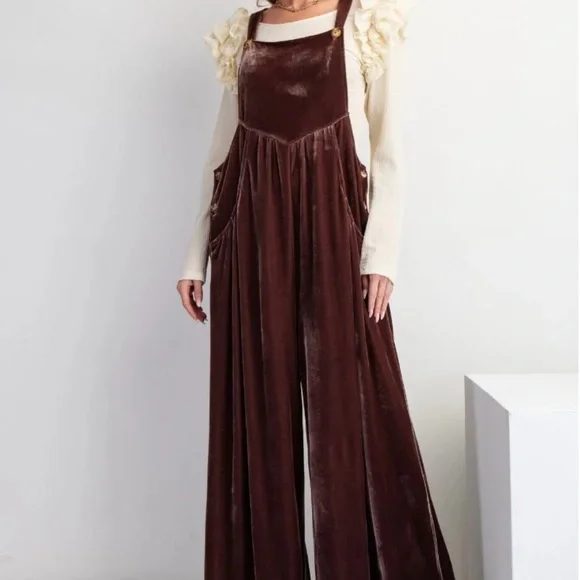 Easel Brown Wide-leg Jumpsuit - Picture 2 of 5